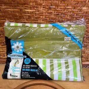 Vintage fashion manor flat sheet full green stripe NIP